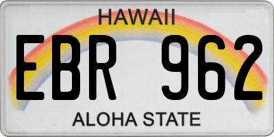 HI license plate EBR962