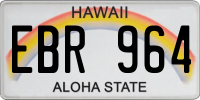 HI license plate EBR964