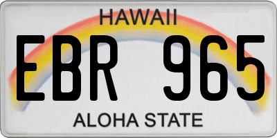 HI license plate EBR965