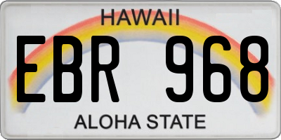 HI license plate EBR968