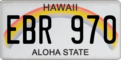 HI license plate EBR970