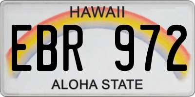 HI license plate EBR972