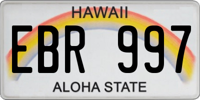 HI license plate EBR997