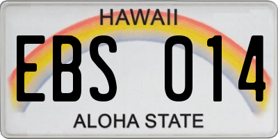 HI license plate EBS014