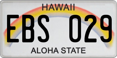 HI license plate EBS029