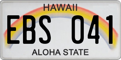 HI license plate EBS041