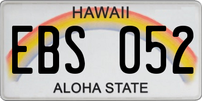 HI license plate EBS052