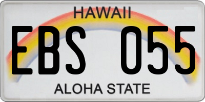 HI license plate EBS055