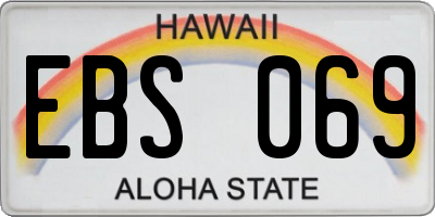 HI license plate EBS069