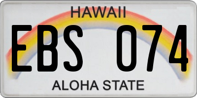 HI license plate EBS074