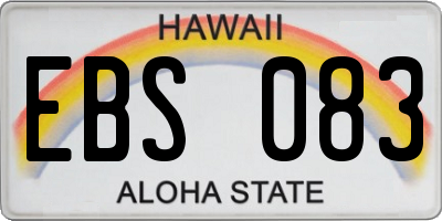 HI license plate EBS083