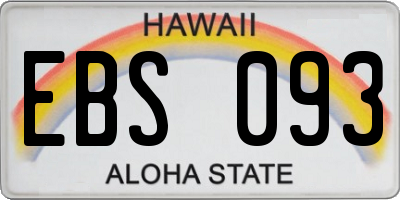 HI license plate EBS093