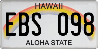HI license plate EBS098
