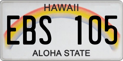 HI license plate EBS105