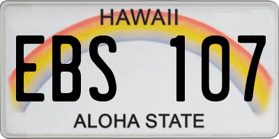 HI license plate EBS107
