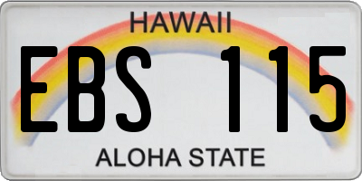 HI license plate EBS115
