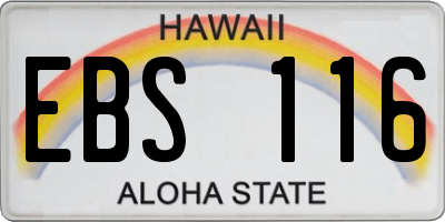 HI license plate EBS116