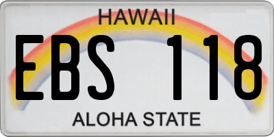 HI license plate EBS118