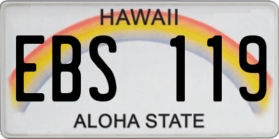 HI license plate EBS119