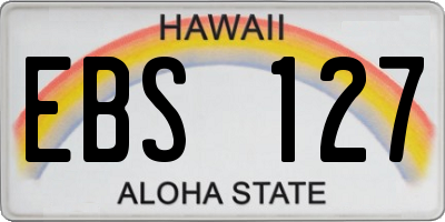 HI license plate EBS127