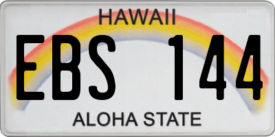 HI license plate EBS144