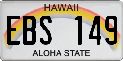 HI license plate EBS149