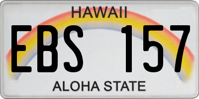 HI license plate EBS157