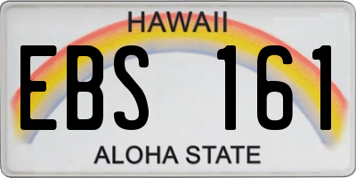 HI license plate EBS161