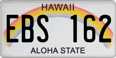 HI license plate EBS162