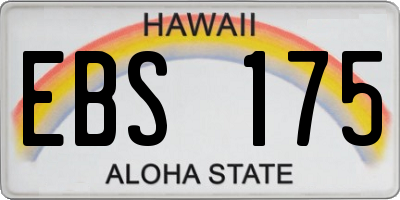 HI license plate EBS175