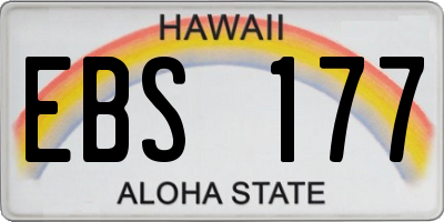 HI license plate EBS177