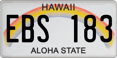 HI license plate EBS183