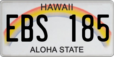 HI license plate EBS185