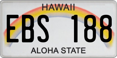 HI license plate EBS188