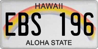 HI license plate EBS196