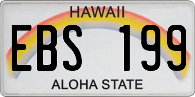 HI license plate EBS199