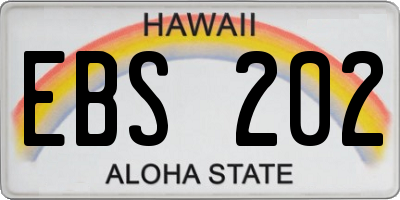 HI license plate EBS202