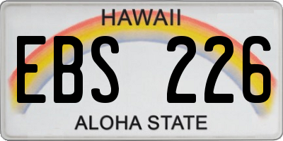 HI license plate EBS226