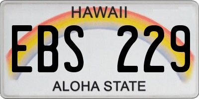 HI license plate EBS229