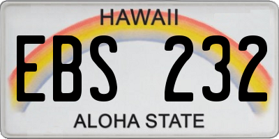 HI license plate EBS232