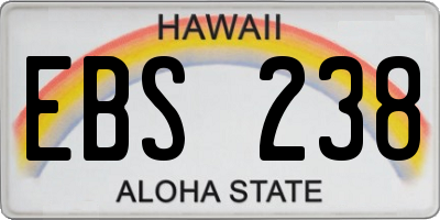 HI license plate EBS238