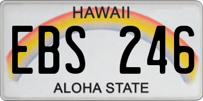HI license plate EBS246