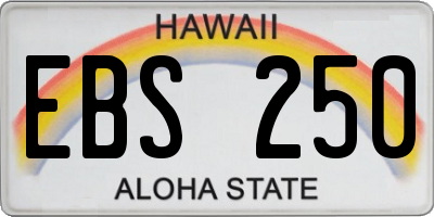 HI license plate EBS250