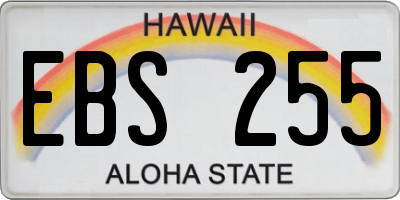 HI license plate EBS255