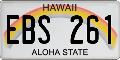 HI license plate EBS261