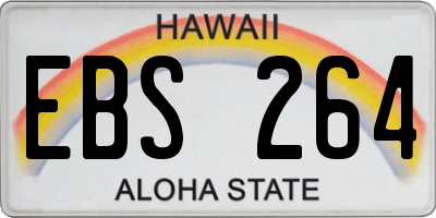 HI license plate EBS264