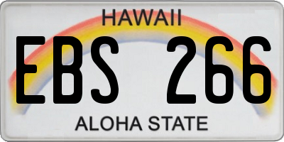 HI license plate EBS266