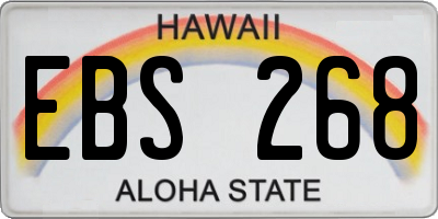 HI license plate EBS268