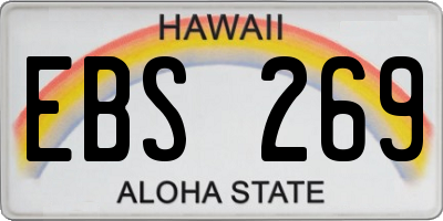 HI license plate EBS269