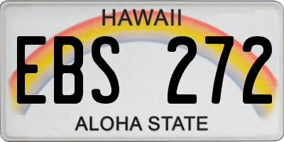 HI license plate EBS272